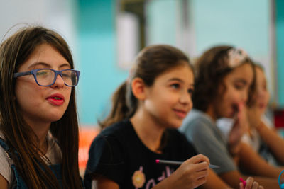 Portrait of children in classroom