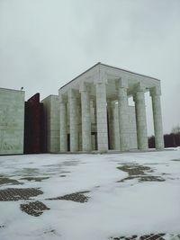 Exterior of building against sky during winter