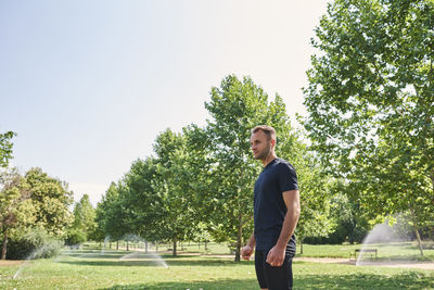 Sportsman in an urban park person