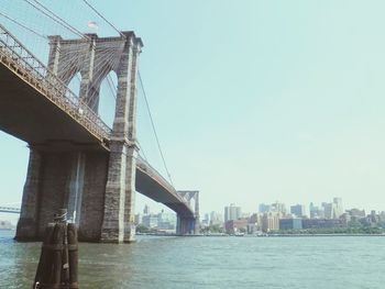 Low angle view of bridge over river