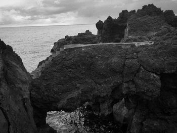 Rock formations in sea