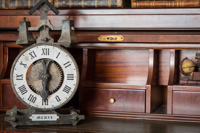 Close-up of old clock