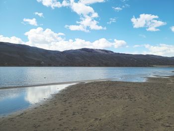 Scenic view of beach against sky