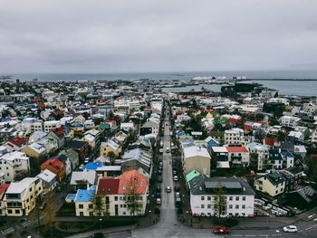 City against cloudy sky