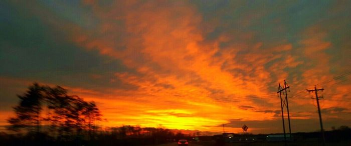 Scenic view of dramatic sky during sunset