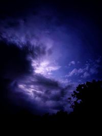 Low angle view of silhouette trees against sky at sunset