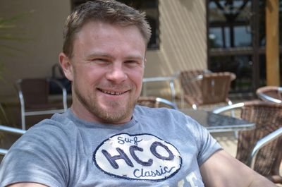 Close-up portrait of a smiling man