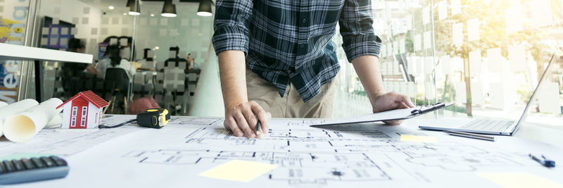 Man working on table