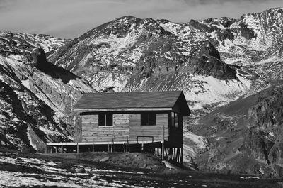 Houses with mountains in background