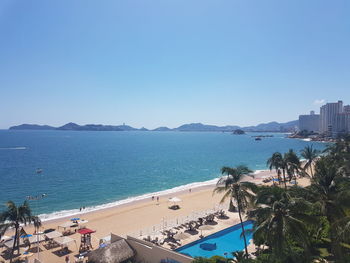 High angle view of beach