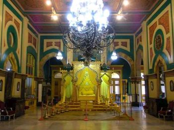 Interior of illuminated cathedral