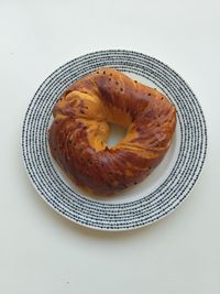 High angle view of breakfast on table