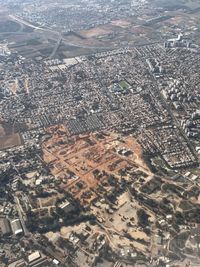 High angle view of buildings in city