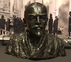 Statue of man in museum