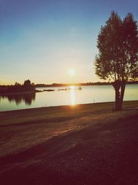 Sunset over lake