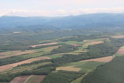 Aerial view of agricultural landscape