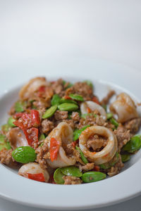 Close-up of food served in plate