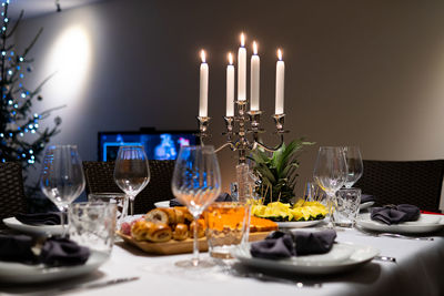 Place setting on table