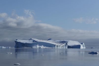 Scenic view of sea against sky during winter