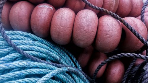 Close-up of rope with floats