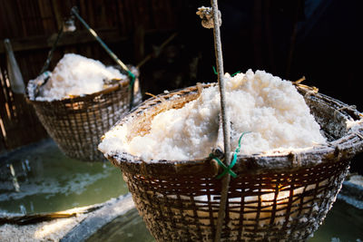 Close-up of ice cream in basket