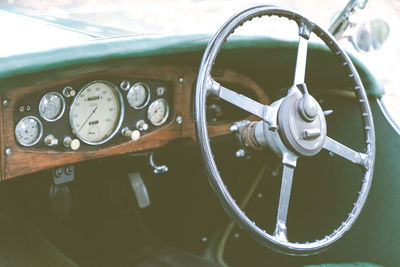 Close-up of steering wheel