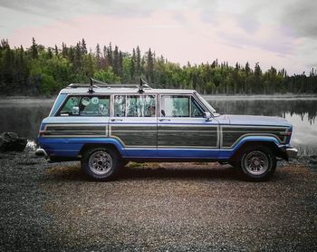 Vintage car against sky