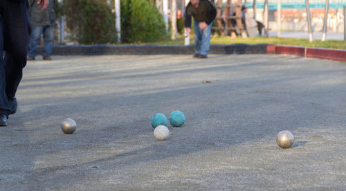 Group of people playing soccer ball