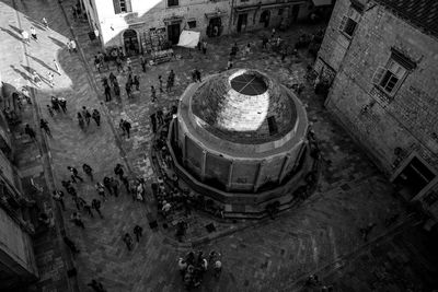 High angle view of abandoned built structure