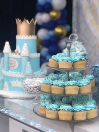 Close-up of cupcakes on table