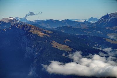 Scenic view of mountains against sky