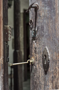 Close-up of door handle