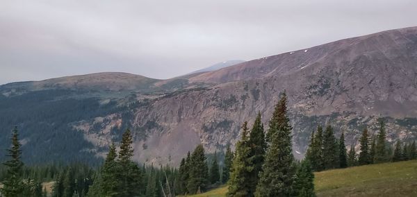 Panoramic view of landscape and mountains against sky