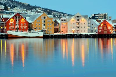 Reflection of buildings in water