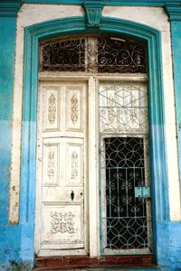 Close-up of door of building