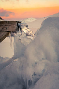 Cervieres fountain buried under the ice - fontaine des fonds de cervieres enfouie sous la glace