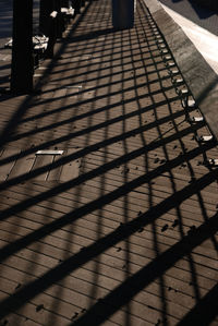 Surface level of shadow on railing