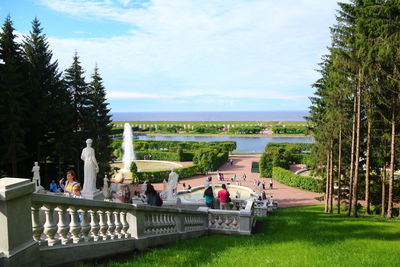 People in park against sky