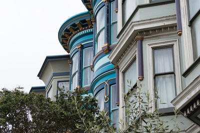 Low angle view of building against clear sky