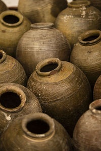 Close up of clay pots