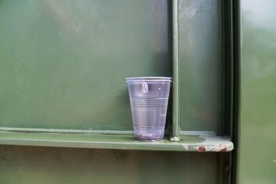 Close-up of water on window