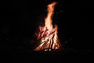 Firework display at night