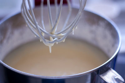 High angle view of drink in glass