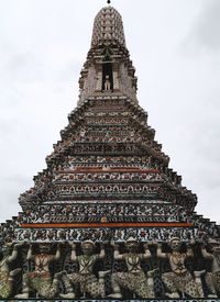 Low angle view of temple building against sky