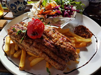 Close-up of served food