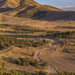 High angle view of landscape against sky