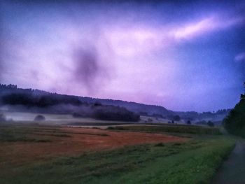Scenic view of field against sky