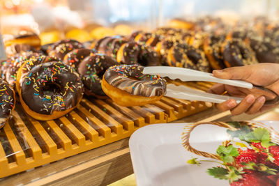 Close-up of hand holding food