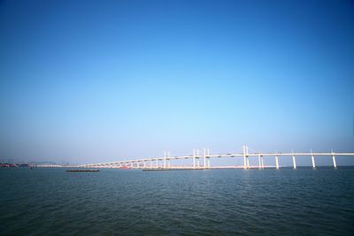 Suspension bridge over sea