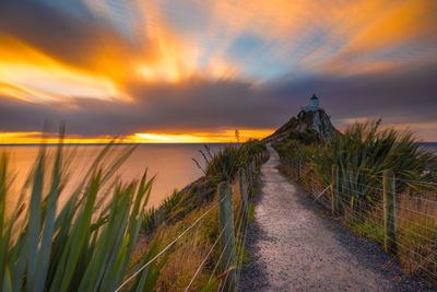 Scenic view of landscape against cloudy sky